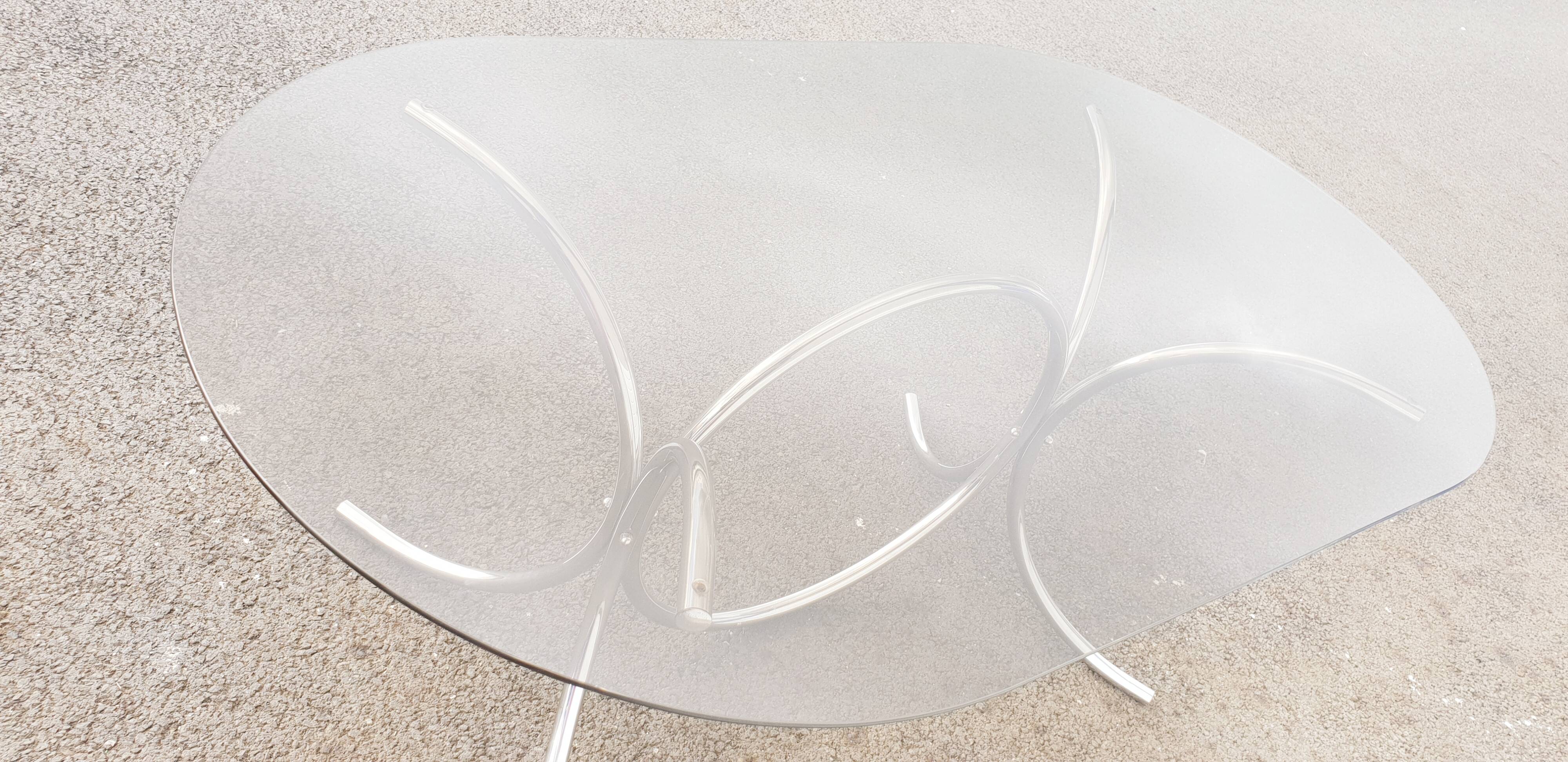 Vintage glass oval table