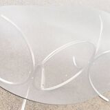 Vintage glass oval table