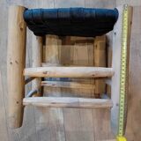 Stool made from lemon wood and recycled tires