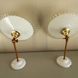 Pair of vintage opaline wall sconces