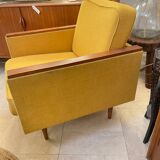 Fauteuil vintage jaune moutarde, 1950