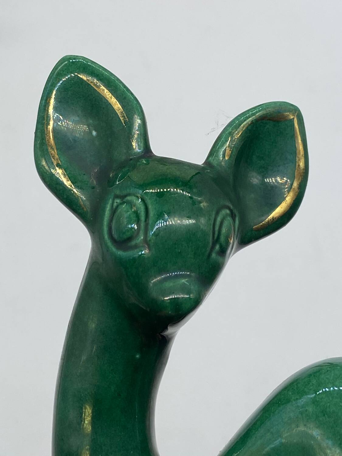 Status / ceramic statuette, doe / fawn, lemanceau art deco
