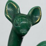 Status / ceramic statuette, doe / fawn, lemanceau art deco