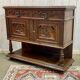 Early 20th century Breton oak serving trolley with a marble top