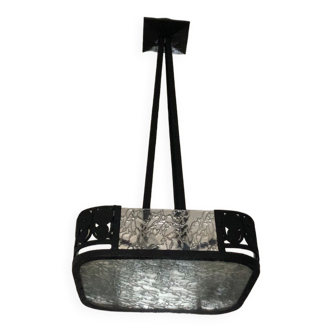 Art deco wrought iron chandelier 1930's