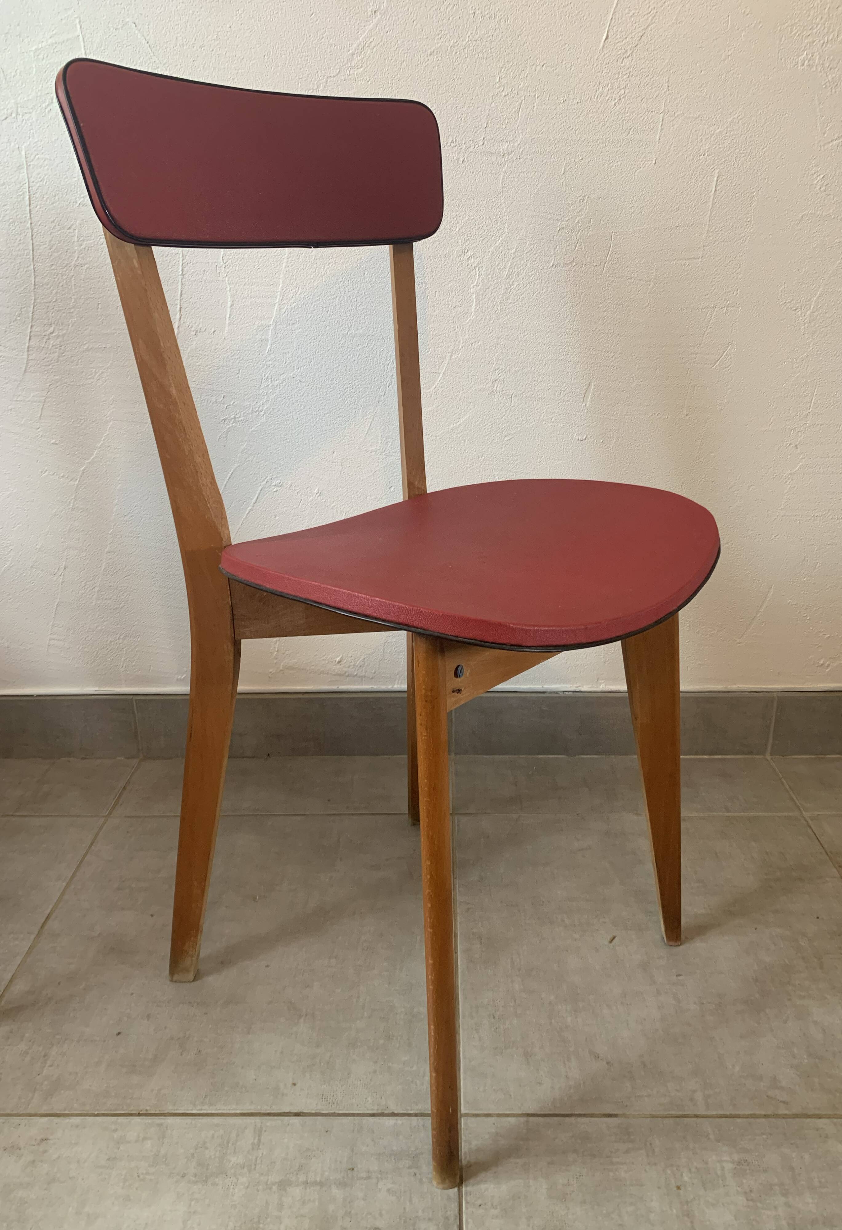 Set de 4 chaises bistrot vintage, années 50 (Taille adulte)