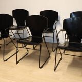 Series of 6 minimalist chairs model "EGOA 300" by Josep Mora