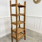 Brutalist shelf from the 1950s in beech wood.