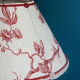 Conical lampshade in linen pattern red bird