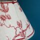 Abat-jour conique en lin motif oiseau rouge