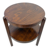 Round side table in Art Deco / functionalist style with shelf, by Thonet-Mundus.