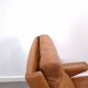 Vintage COR Swing armchair with ottoman, Reinhold Adolf, cognac leather