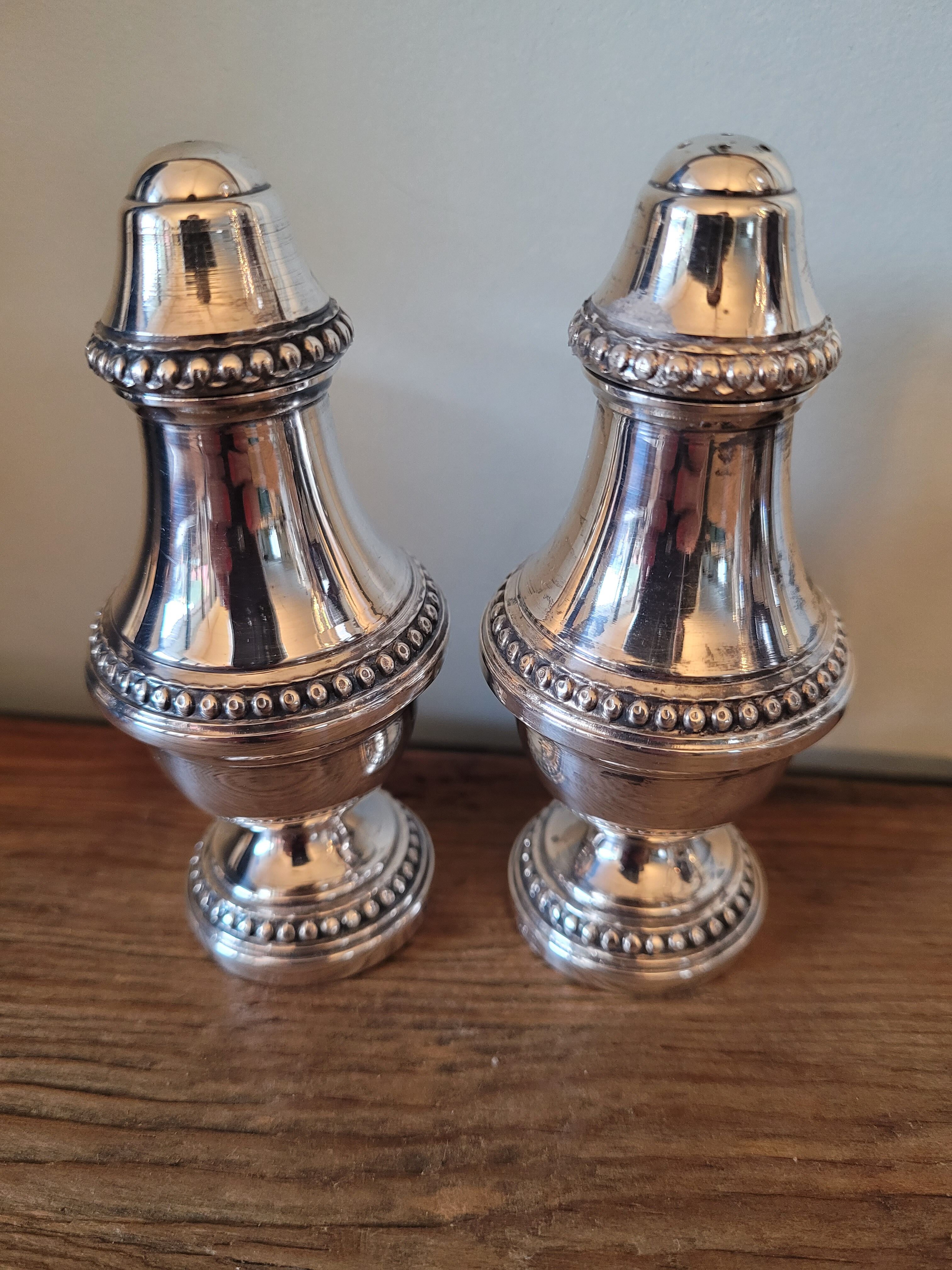 Silver salt and pepper shakers