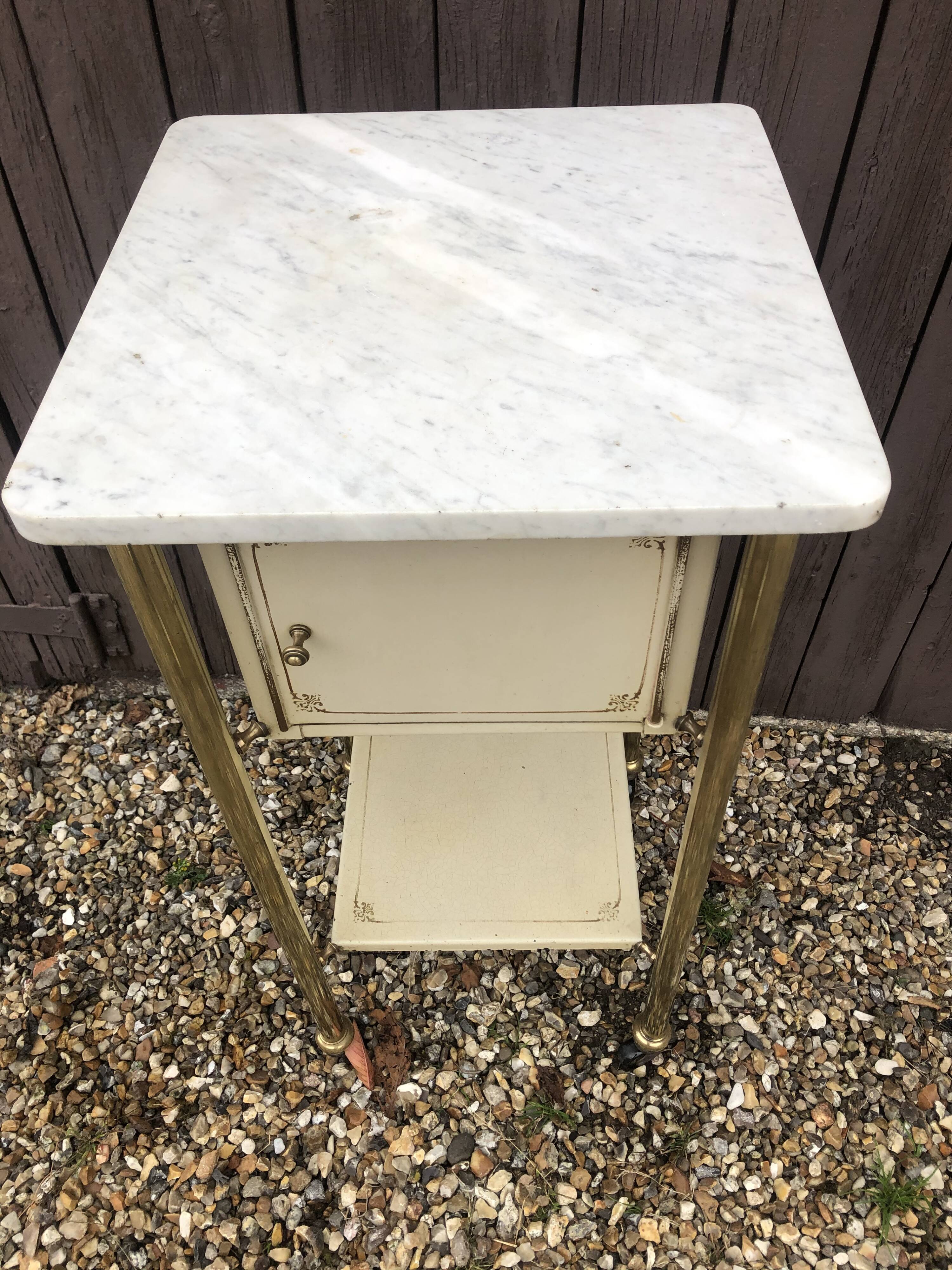 Marble and brass sheet bedside at the beginning of the 20th century