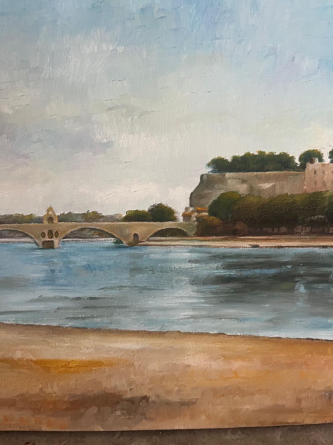 The Avignon Bridge, signed L. Baudoin, 1971