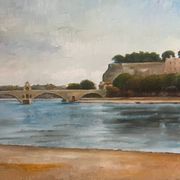 The Avignon Bridge, signed L. Baudoin, 1971