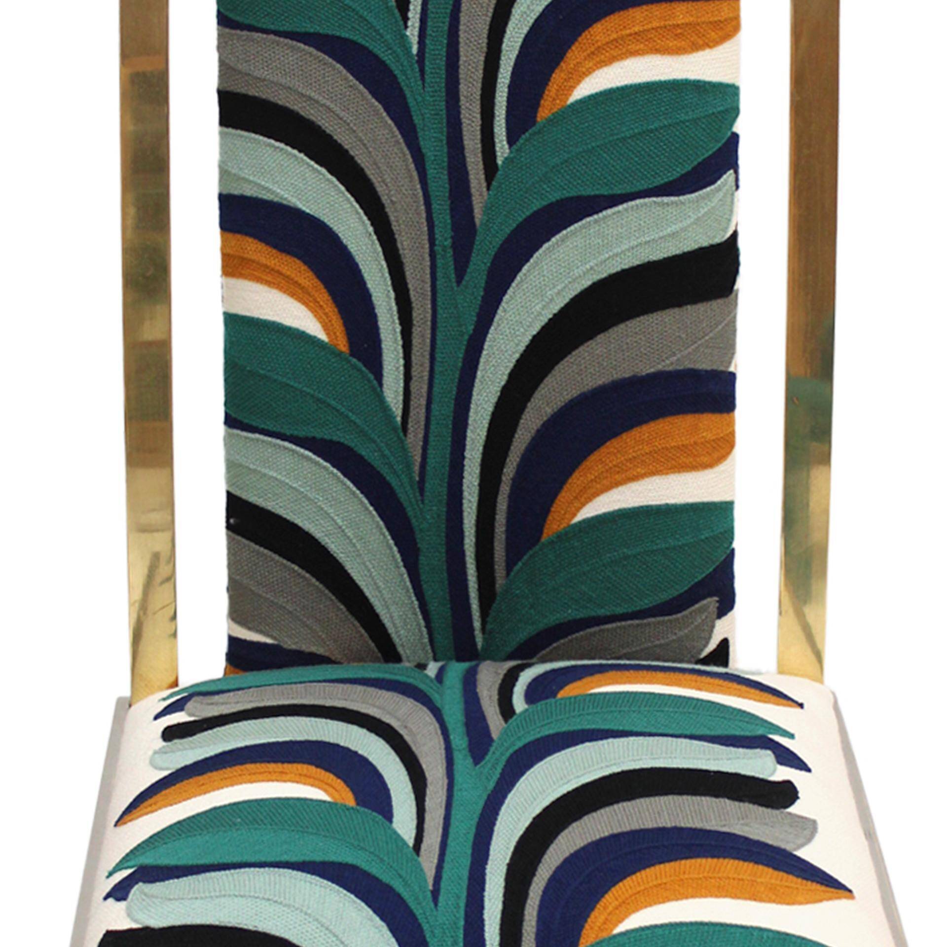 Mid-Century Michel Mangematin Brass and Steel French 1970s Eight Dining Chairs