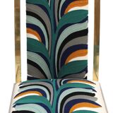 Mid-Century Michel Mangematin Brass and Steel French 1970s Eight Dining Chairs