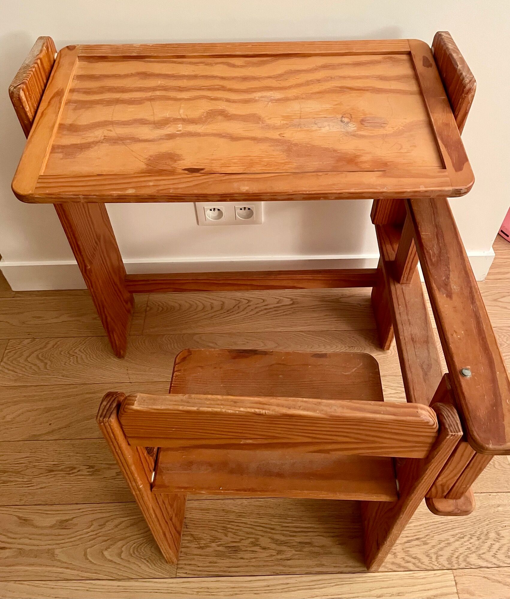 Design desk in folding wood for children Trama 1970 vintage