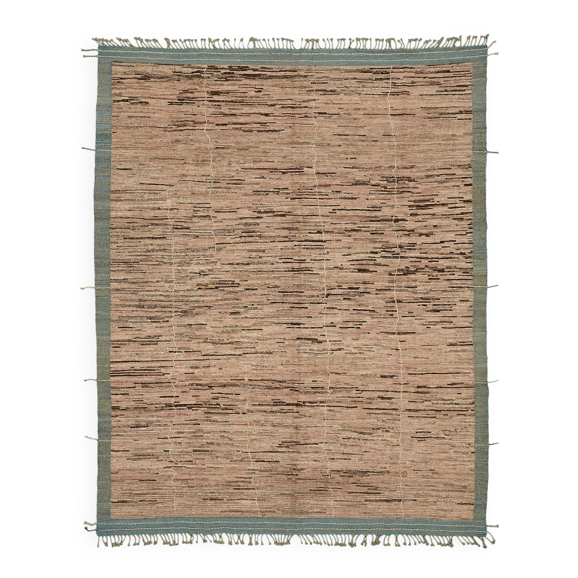 Handwoven Turkish Rustic 290 cm x 370 cm Brown Wool Carpet