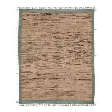 Handwoven Turkish Rustic 290 cm x 370 cm Brown Wool Carpet