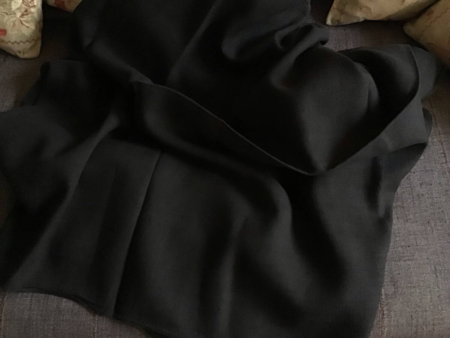 Black linen country tablecloth