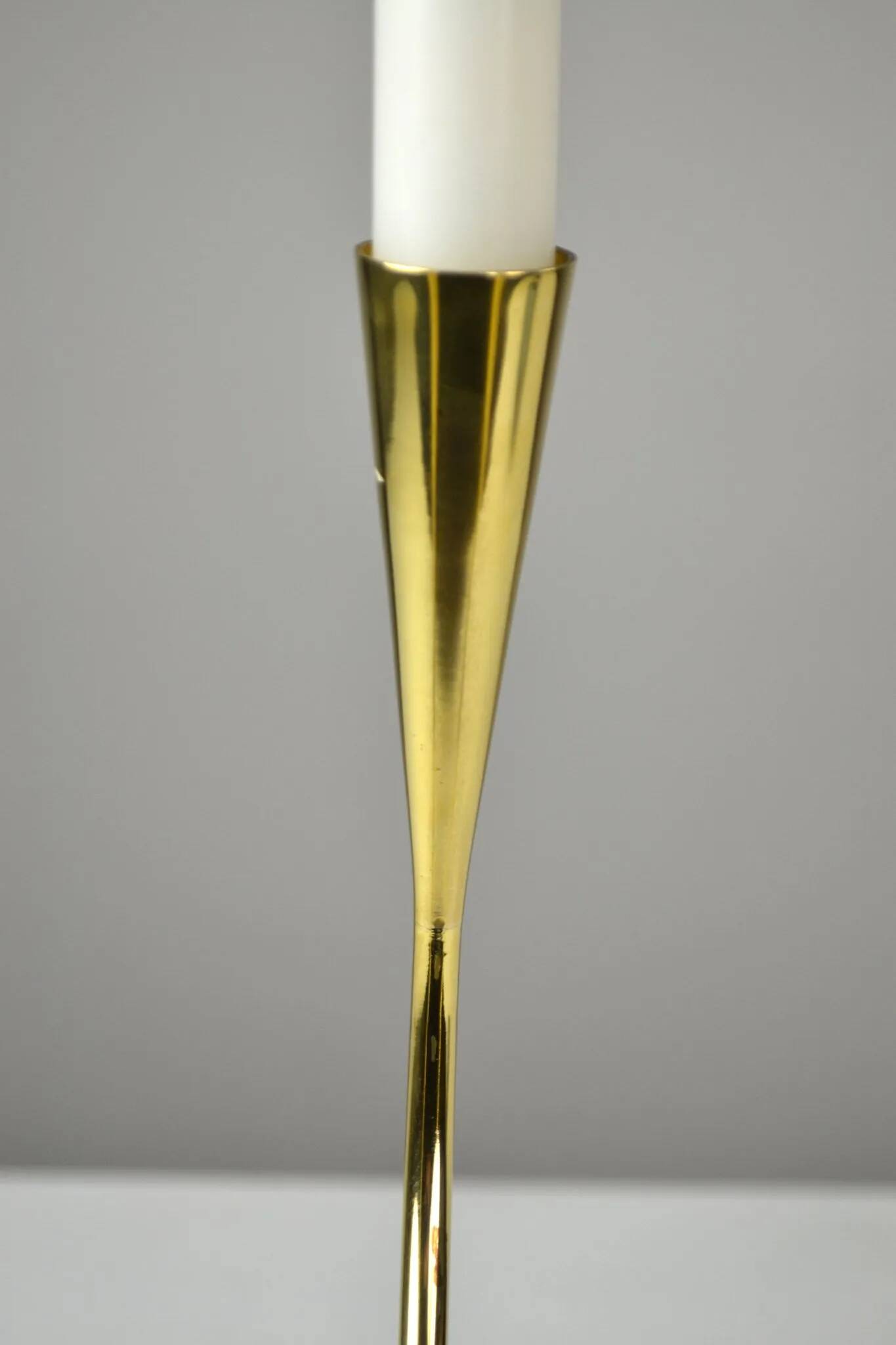 Polished Brass Candelabra by Gunnar Ander for Ystad-Metall, Sweden 1960s