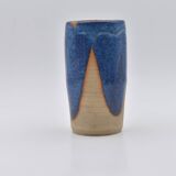 Lot de 3 vases grès émail bleu