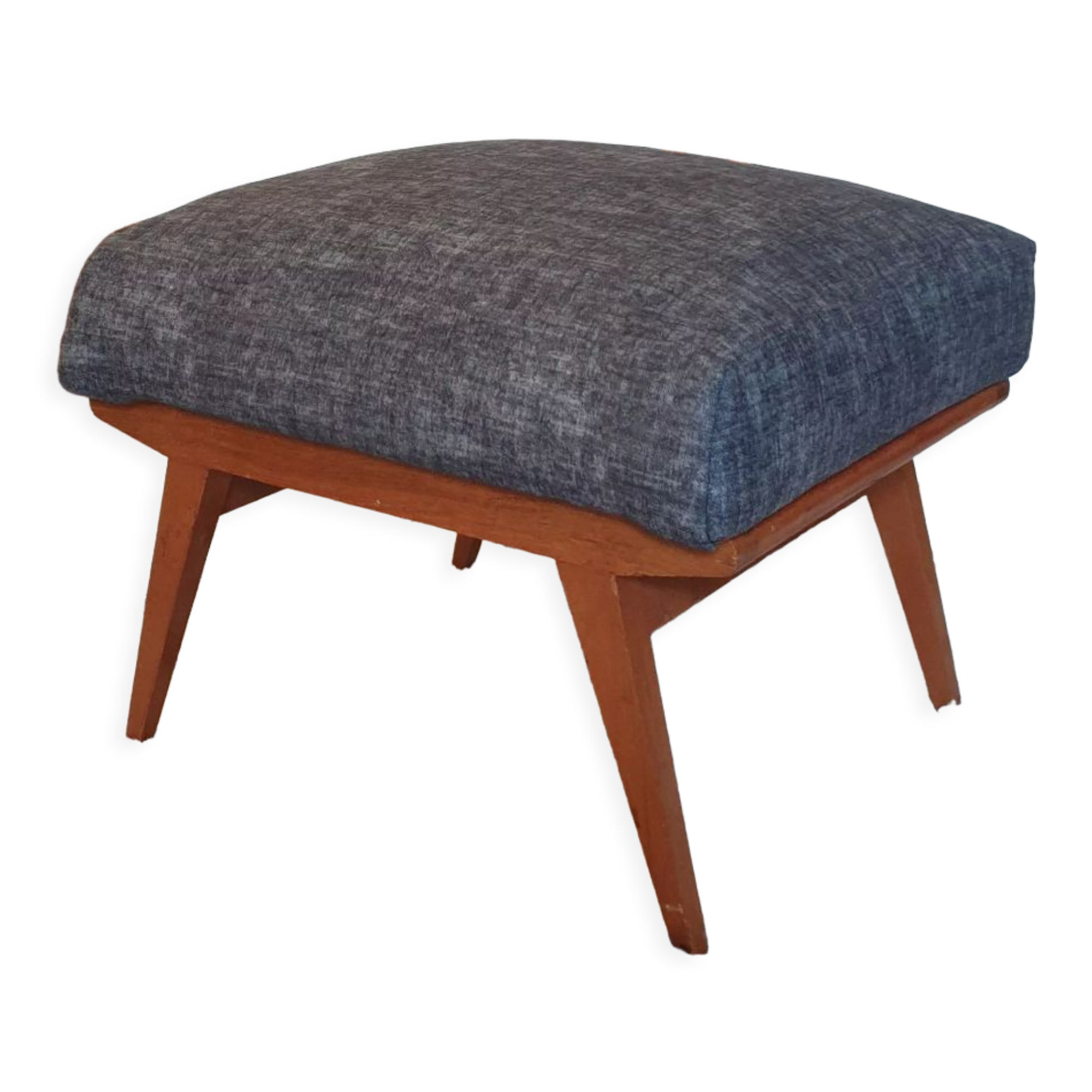 Gray compass foot pouf bench