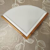 Pair of postmodern wood and plexiglass wall lights from the 1980s.