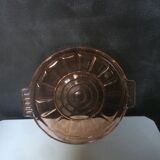 Plateau en verre rose
