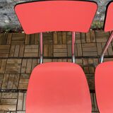 Pair of red Formica chairs Roc 1960