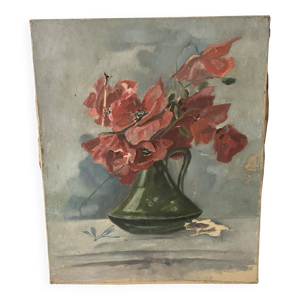 Peinture ancienne bouquet - fleurs