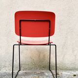 2 red and black stacking dining chairs Bononia