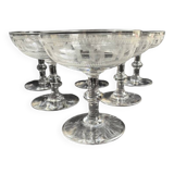 6 Baccarat champagne glasses engraving 3458