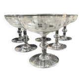 6 Coupes à champagne Baccarat gravure 3458