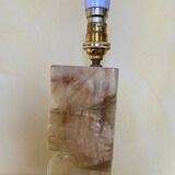 Carved onyx lamp – Pre-Columbian/Aztec style – Vintage