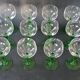 12 green footed wine glasses in opaline blown crystal 1900