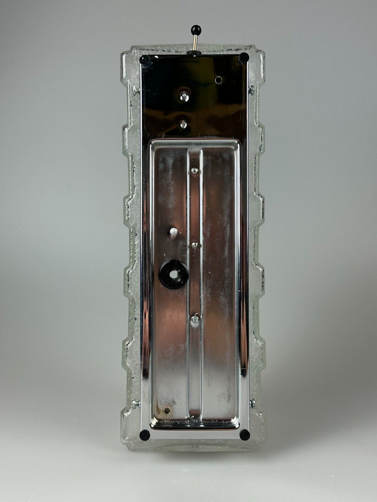 60s 70s wall lamp limburg germany wall sconce ice glass chrome space age