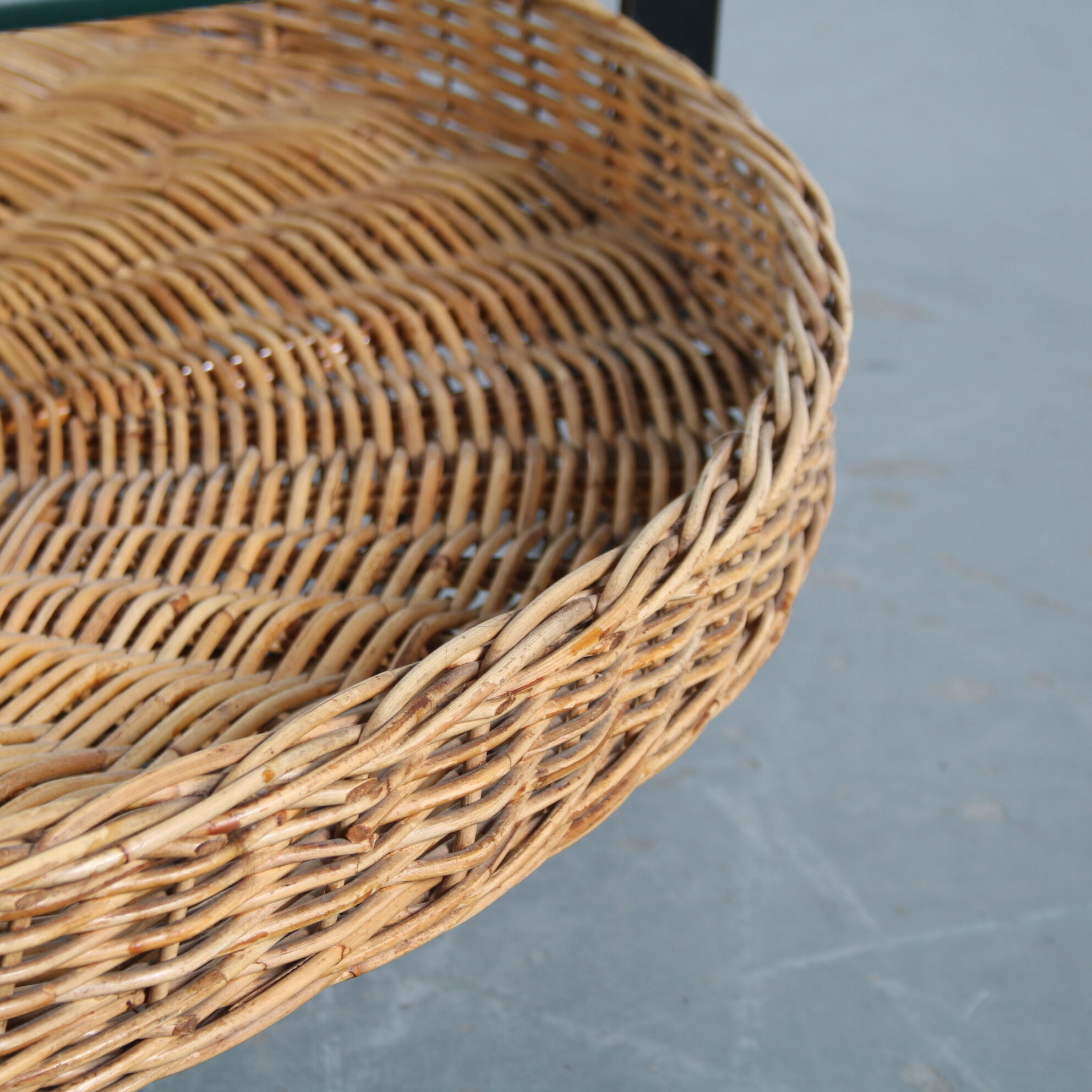 1960s Round coffee table with wicker from the Netherlands