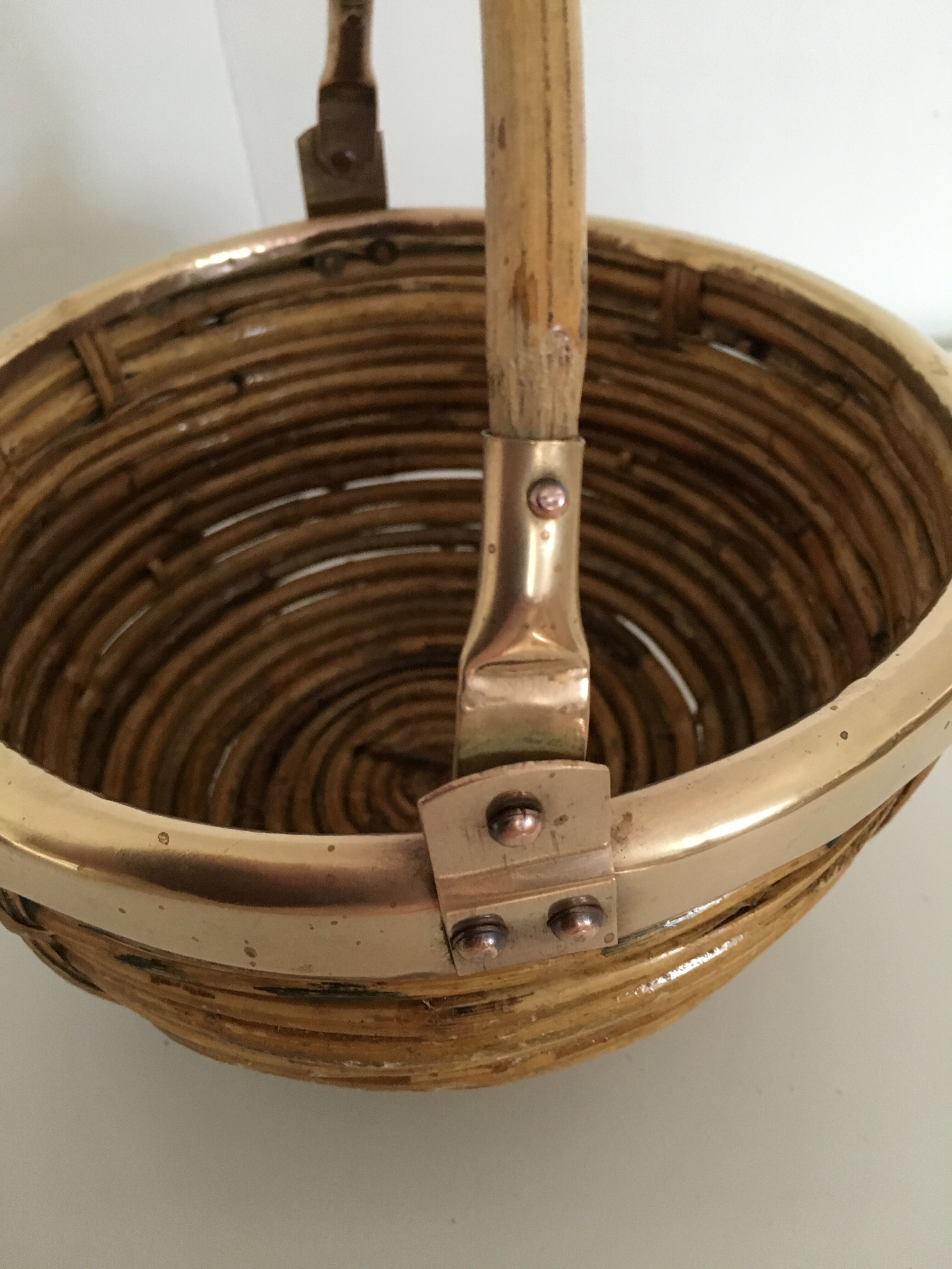 Bamboo and brass handle basket