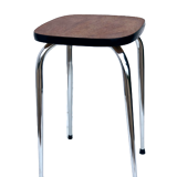Vintage wood and chrome stool