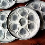 6 oyster plates moulin des loups france earthenware