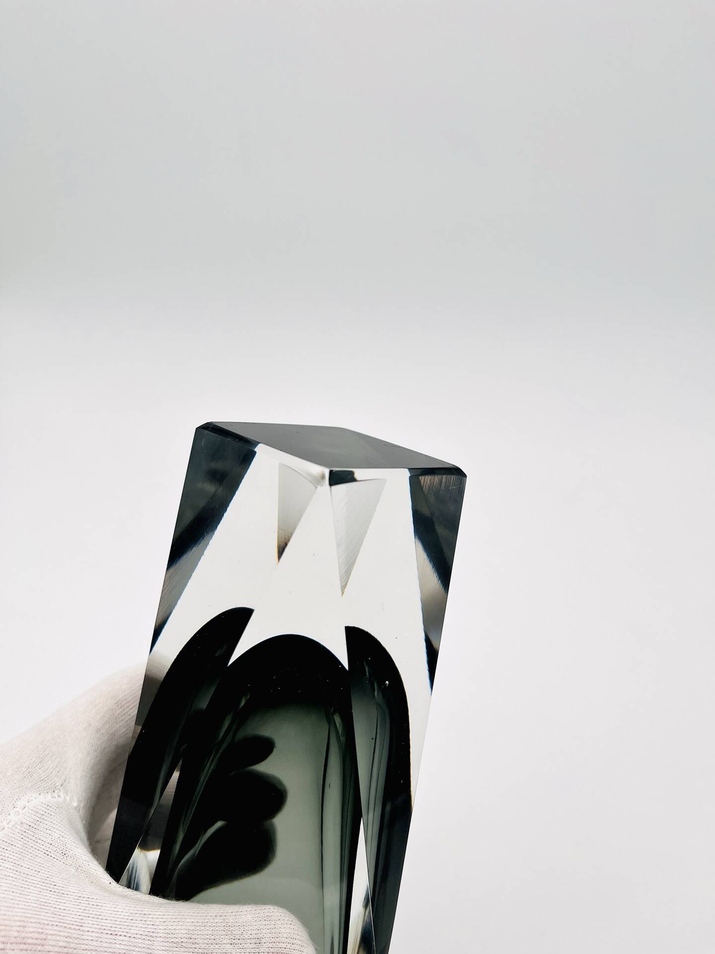 XXL Murano Sommerso Vase Alessandro Mandruzzato 27cm Grey Smoke