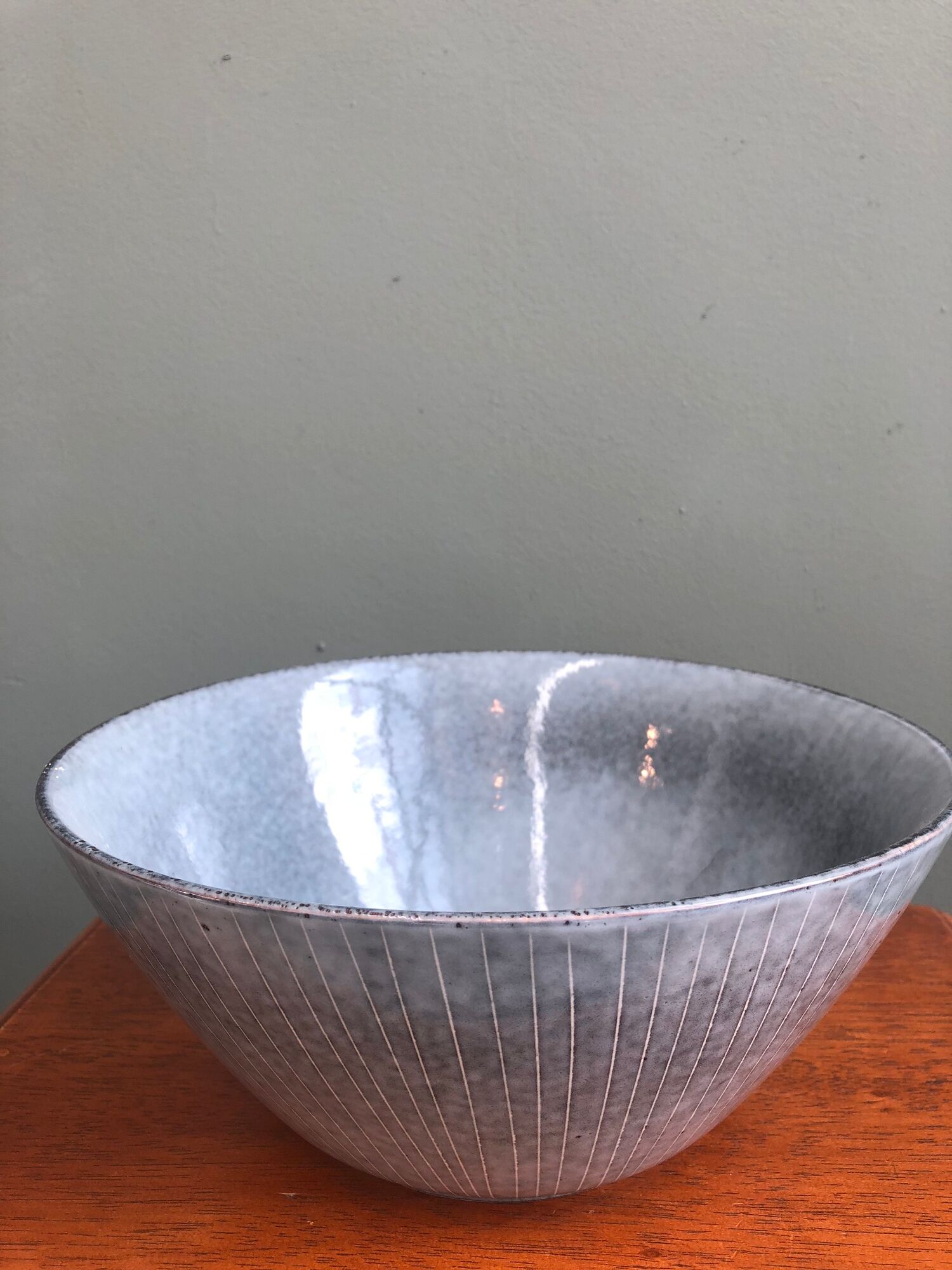 Blue earthenware dish