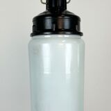 Industrial Bakelite Pendant Light with Milk Glass, 1970s