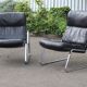 Paire de fauteuils Lange Drabert en cuir 1970