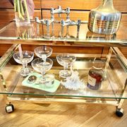 Titre  Desserte Hollywood Regency chrome & verre – années 70