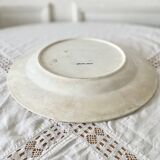 Grande assiette creuse plat de service ancien terre de fer Petrus Regout Meibloem