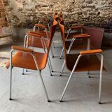 Ensemble de 6 fauteuils - Bois & métal -